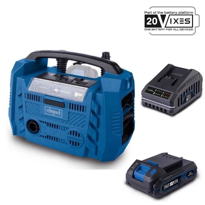Compresseur sans fil Airforce 6 pression max 10 3bars 6 accessoires inclus SCHEPPACH 20V IXES sans batterie ni chargeur - vue 3