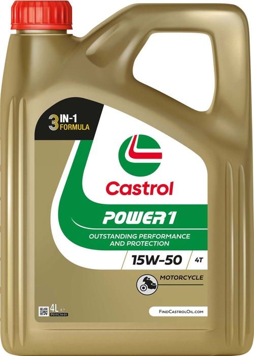 Huile moteur - CASTROL - Power1 4T 15W-50 - 4L