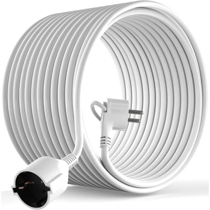 20M Rallonge Schuko Avec Fiche Plate Coudée À 90° Avec Contact De ...