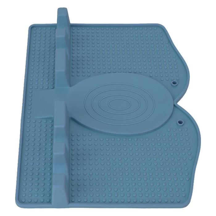 Repose-ustensiles De Cuisine En Silicone Gris - 4 Emplacements, Résistant Chaleur, Accroche Mural - 13,8x13,8 Cm