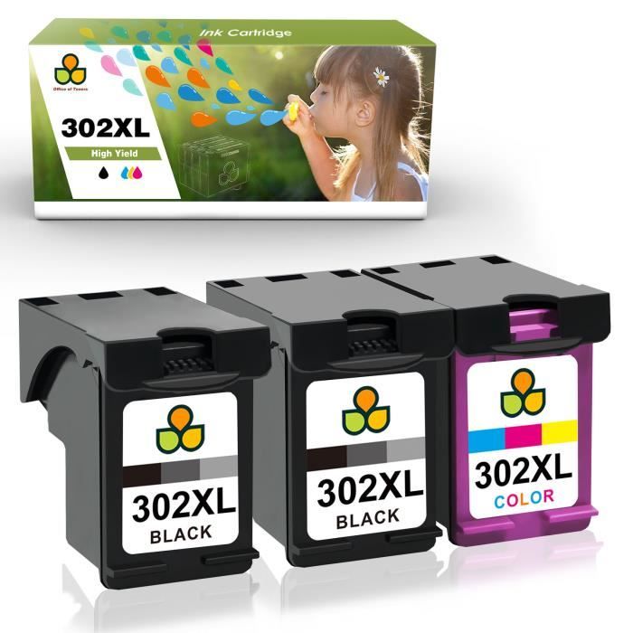Inkwood 302XL Schwarz Kompatibel für HP 302 Druckerpatronen, 302 XL für