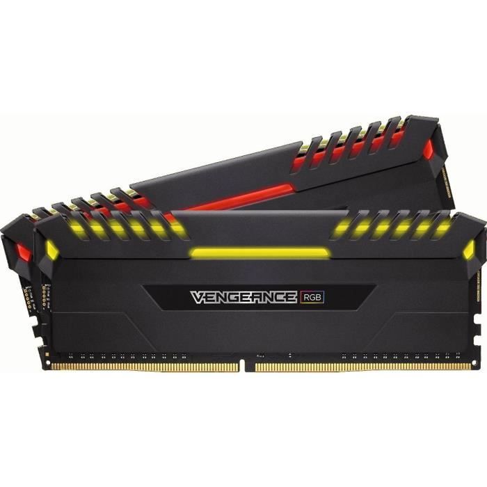 Vente Memoire PC CORSAIR Mémoire PC DDR4 - Vengeance RGB 16 Go (2 x 8 Go) - 3466 MHz - CAS 16 - LED RGB (CMR16GX4M2C3466C16) pas cher Vente Memoire PC CORSAIR Mémoire PC DDR4 - Vengeance RGB 16 Go (2 x 8 Go) - 3466 MHz - CAS 16 - LED RGB (CMR16GX4M2C3466C16) pas cher