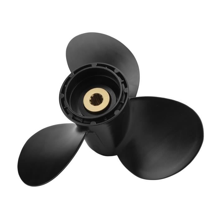 Hélice 3 Lames QP05013A Pour Moteur Haibo T54 - Pale Marine Plastique Noir Robuste MAGT