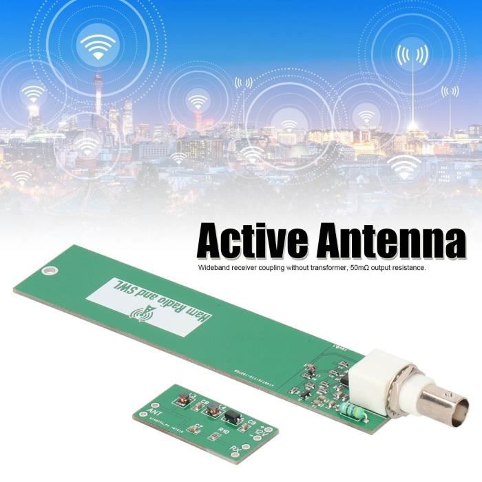 TONYSA Antenne active Mini Whip 10 KHz - 30 MHz avec cble portable pour communication radio