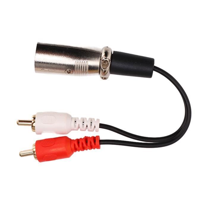EJ.life câble audio stéréo mâle XLR Câble double RCA vers XLR 15 cm XLR mâle vers 2 RCA câble