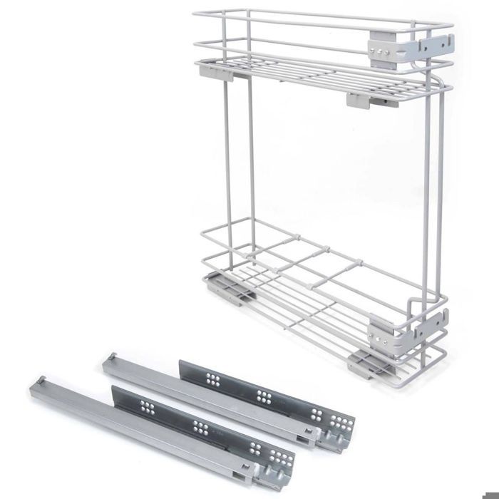 Emuca Porte-bouteilles latéral extractible Supra avec fermeture amortie module 150mm Acier Peint aluminium