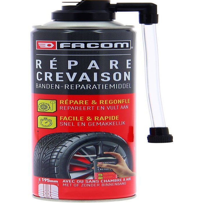 Répare Crevaison FACOM – Aérosol 600 ml Avec ou Sans Chambre à Air