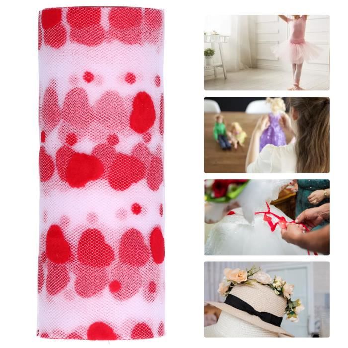 Zerone Filet De Tulle Rouleaux De Tulle 10 Mètres Bricolage Coupe Ruban Bleu Motif Flocon De