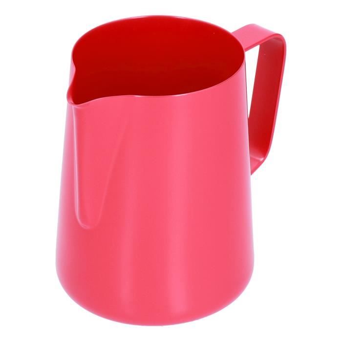 Pichet à Lait Moussant Dianoo En Inox - 350 Ml, Pour Latte, Cappuccino, Couleur Rouge Rosé - 3