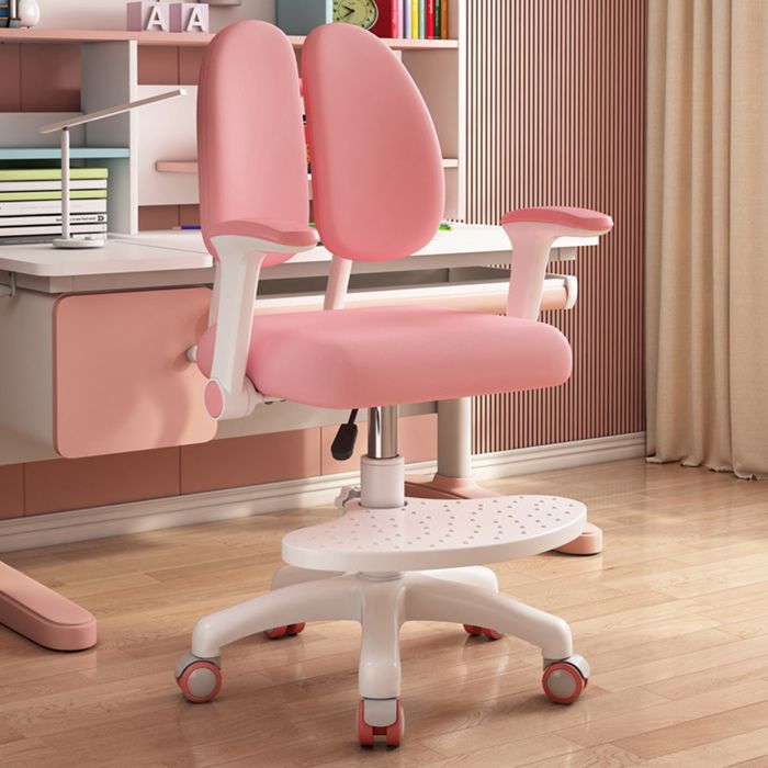 Chaise de Bureau pour Enfant - FLASIDU - Modèle Ergonomique - Siège Pivotant 360° - Hauteur Réglable - Rose