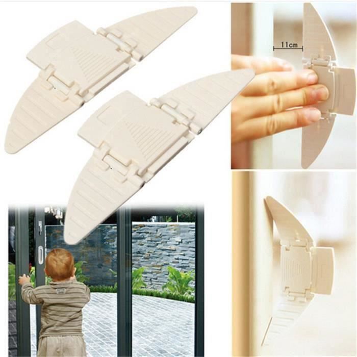 Sécurité Fenêtre Enfant Bohoray - 3 Serrures Avec Vis Et Clé, Adhésif Fort, Bloque Fenêtre Sans Perçage, Blanc