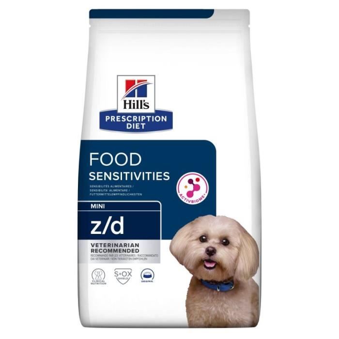 Comparer les prix de CROQUETTES CHIEN ADULT PRESCRIPTION DIETS Z/D MINI FOOD SENSITIVITIES - HILL'S 1 kg