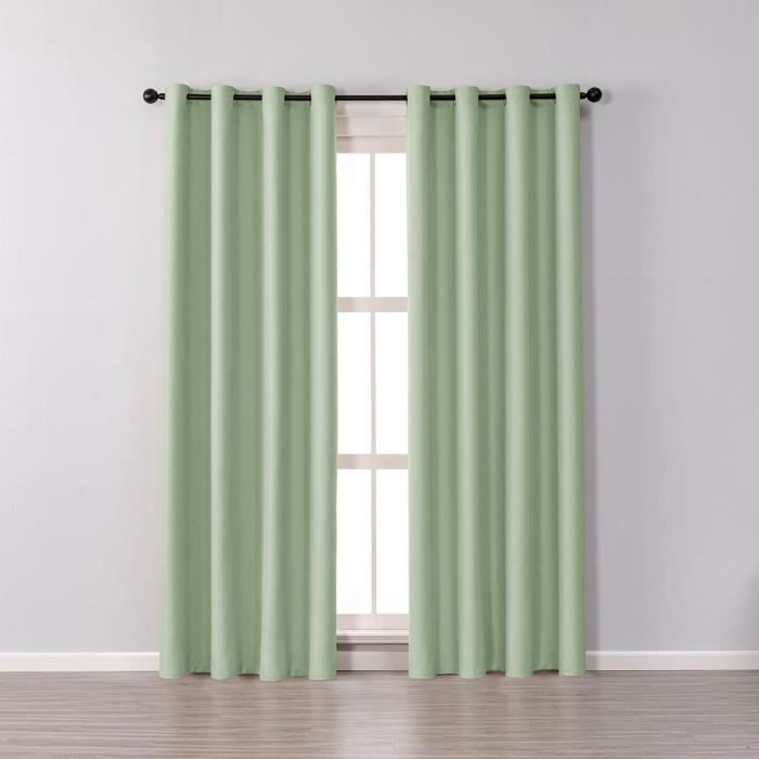 Cadeau,Lot de 2 Rideau Occultant Thermiques à Oeillets Paysage Naturel Abstrait Rideau Isolant
