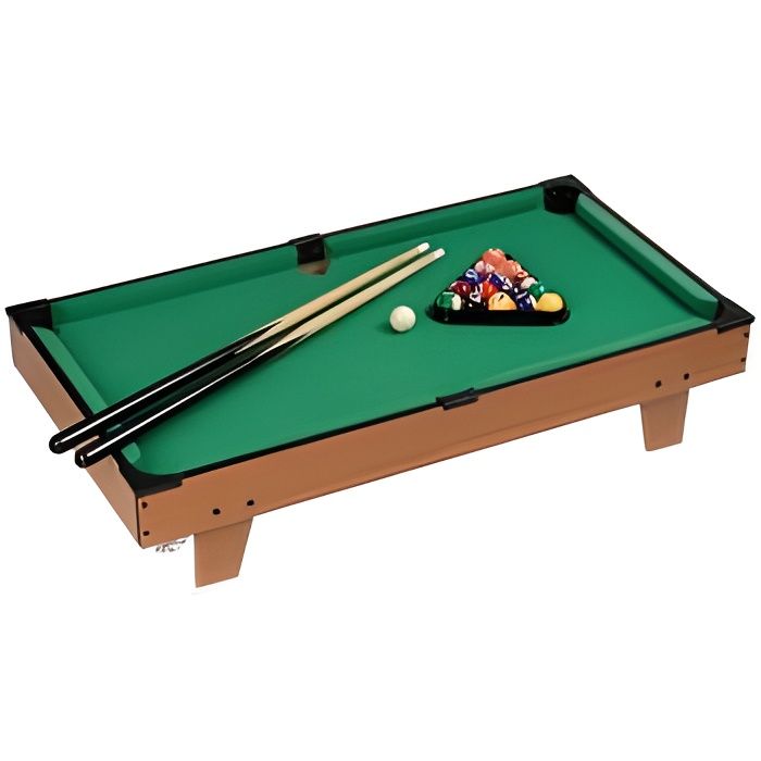 8 de Tr&egrave;fle 29-E2-014 Mini Billard de table sur pieds Avec 2 queues 16 boules 1 cube de craie 1 brosse et 1 triangle Bois et 