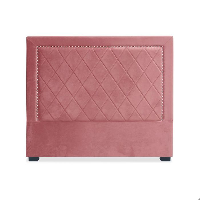 MENZZO Tête de lit Meghan 140cm Velours Rose - Velours L140 x P8 x H120 cm