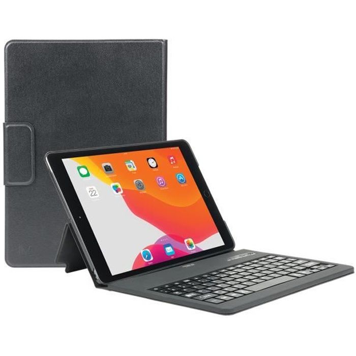 Mobilis Coque de protection pour iPad 10.2'' 2021/2020/2019 9th/8th/7th Gen avec clavier Bluetooth® français, Noir