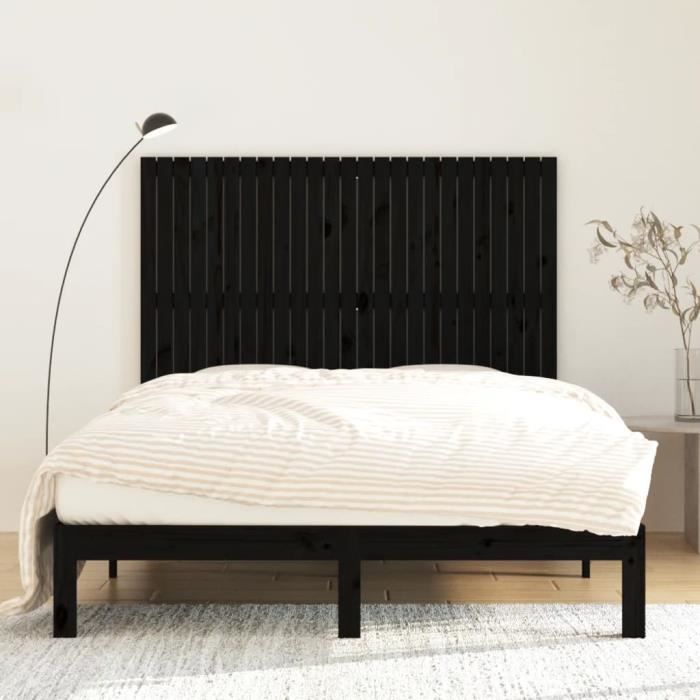 Tête De Lit Murale Noire En Bois D'ingénierie - 200x80 Cm - Design élégant Pour Chambre à Coucher - 11