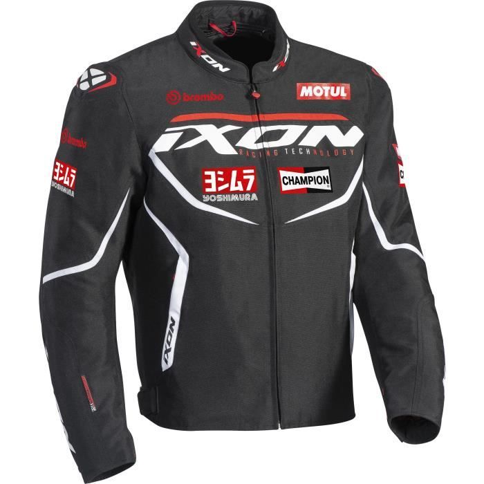 IXON Blouson moto Matrix Evo Homme Noir, blanc et rouge Cdiscount