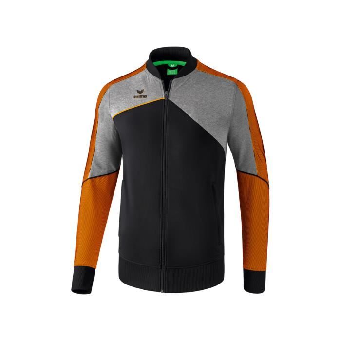 Veste de sport - Erima - Premium One 2.0 - Noir/gris/orange - Homme - Matière textile élastique