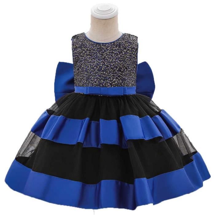 Robe De Princesse Bouffante Pailletee Bleu Robe D Anniversaire Bebe Pleine Lune Bleu Cdiscount Pret A Porter