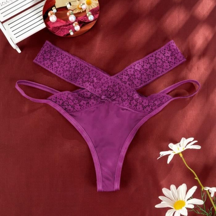 String - tanga,String Sexy en dentelle pour femmes,sous-vêtement ...