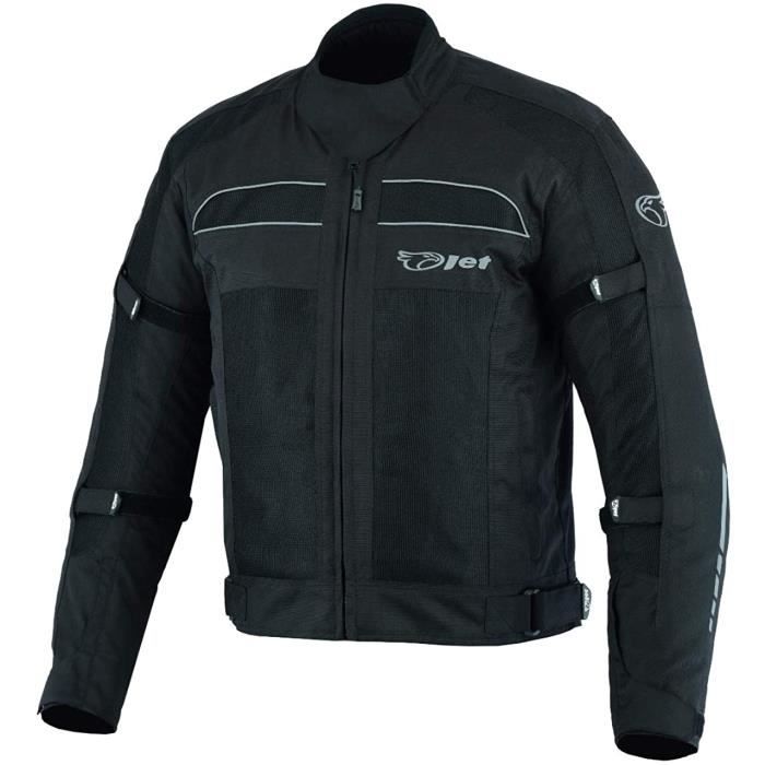 JET Blouson Moto Veste Été Avec Armure de Mailles Air Flow COLT (Noir)