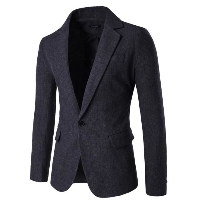 Blazer Homme Slim Fit Deux Boutons - Veste Costume Élégante Pour Mariage, Business, Soirée - Viscose Polyester - 9