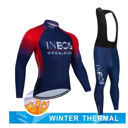 Pantalon Cyclisme Hiver Arsuxeo - Noir/Rouge - Homme M - Polaire Thermique