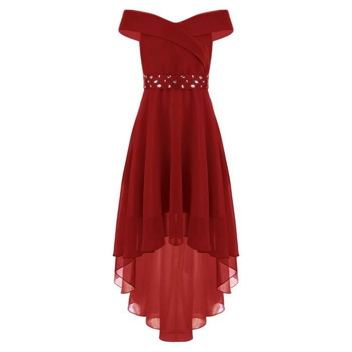 YONGHS Enfant Fille Robe C r monie Soir e Princesse Robe Col