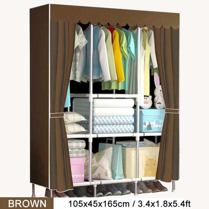 Lavent Armoire De Rangement Penderie De Vetement Armoire De Chambre Penderie Tissu Vetements 105x45x165cm Achat Vente Armoire De Chambre Armoire Portative Armoire De Rangement Penderie