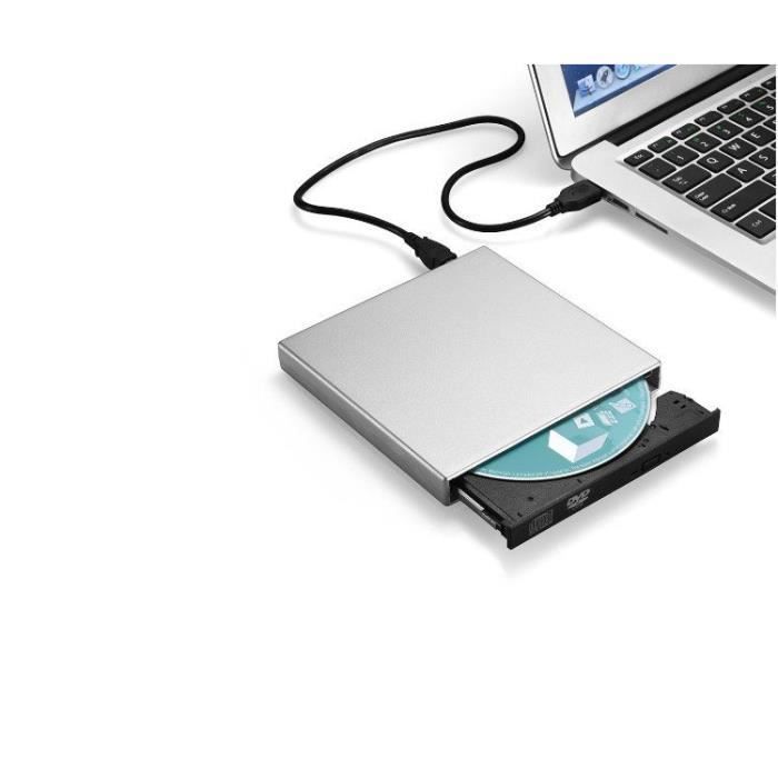 OEM - Lecteur/Graveur CD-DVD-RW USB pour PC ASUS VivoBook Branchement  Portable Externe (ARGENT)