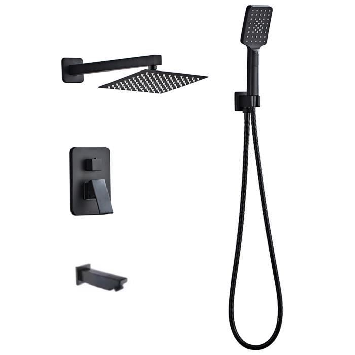 HSTURYZ Colonne Douche Encastrable Noir Ensemble de Douche Système de