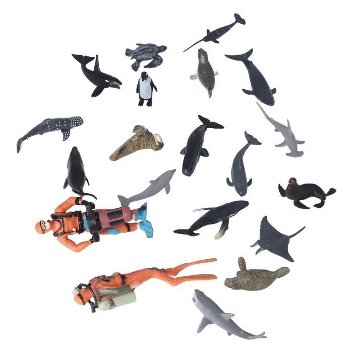 Lot de 38 mini animaux en résine de l'océan - 38 styles - Figurines miniatures en résine - Pour jardin, micro paysage, aquarium, maison de poupée en pot