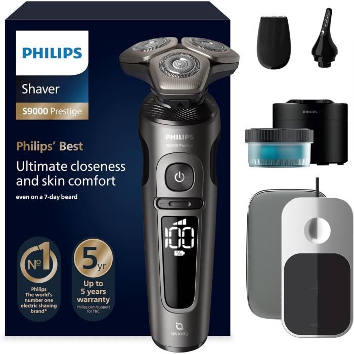 Rasoir électrique PHILIPS S9000 Prestige Wet&Dry Technologie SkinIQ Lames NanoTech - vue 2
