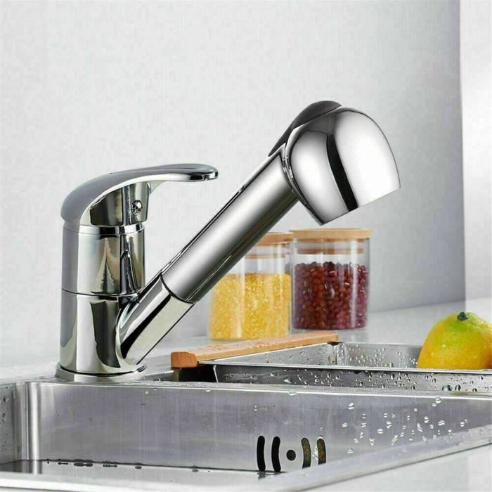 Robinet De Cuisine Extractible Torak – Laiton Brossé Sans Tache / Noir Mat, Neuf
