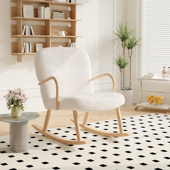 Coussins Pour Chaise à Bascule - Lot De 2 (haut Et Bas) - Rembourrage Fibre, Dos Antidérapant - Couleur Taupe - 9