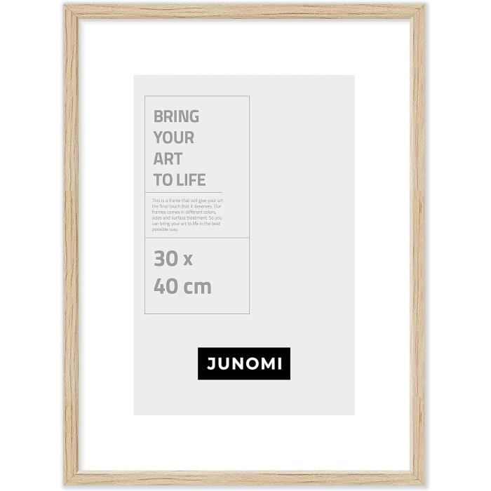 Polartreehome Cadre Photo 30x40 Cm Bois MDF Noir - Verre Acrylique Incassable Antireflet Vintage Moderne