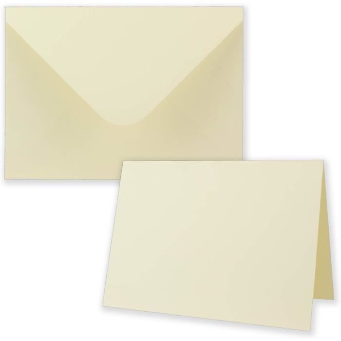 Lot De 100 Cartes Vierges Avec Enveloppes - Couleurs Terre Pour Messages Personnalisés