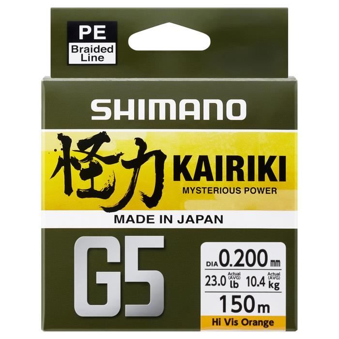 Tresse Shimano Kairiki G5 150 m - gris - 0,18 mm