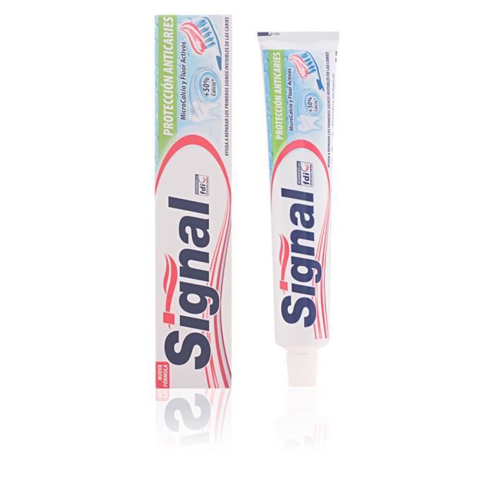 Signal. dentifrice anti-caries PROTECTION. Dentifrice calcium composé et de fluorure à base prévient la carie dentaire et empêche ég