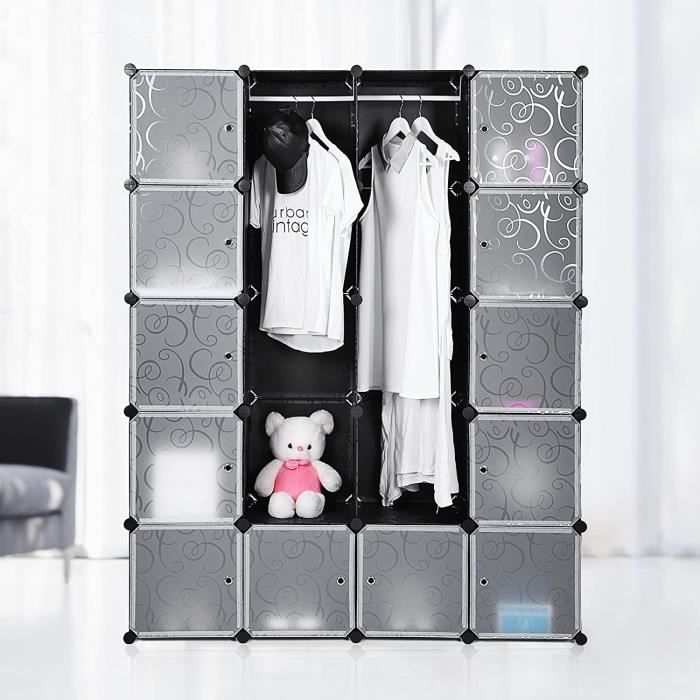 Songmics Armoire Penderie Etagere De Rangement Meuble Modulables