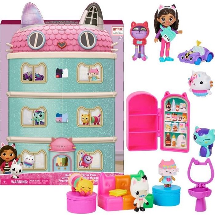 Gabby's Dollhouse, Coffret Édition Soirée dansante avec Une poupée Gabby, 6  Figurines Chat et Accessoires, Jouets pour Enfants à partir de 3 Ans,  6064152, Multicolore : : Jeux et Jouets