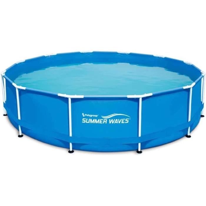 Summer Waves Piscine Familiale Jumbo 2 Anneaux 279 X 254 X 66 Cm - Avec Sièges Intégrés