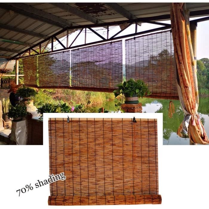 Store En Bambou Naturel Pour Terrasse Ou Intérieur – Occultant, Thermique, Imperméable | Store à Rouleau Sans Ficelle, Décoratif