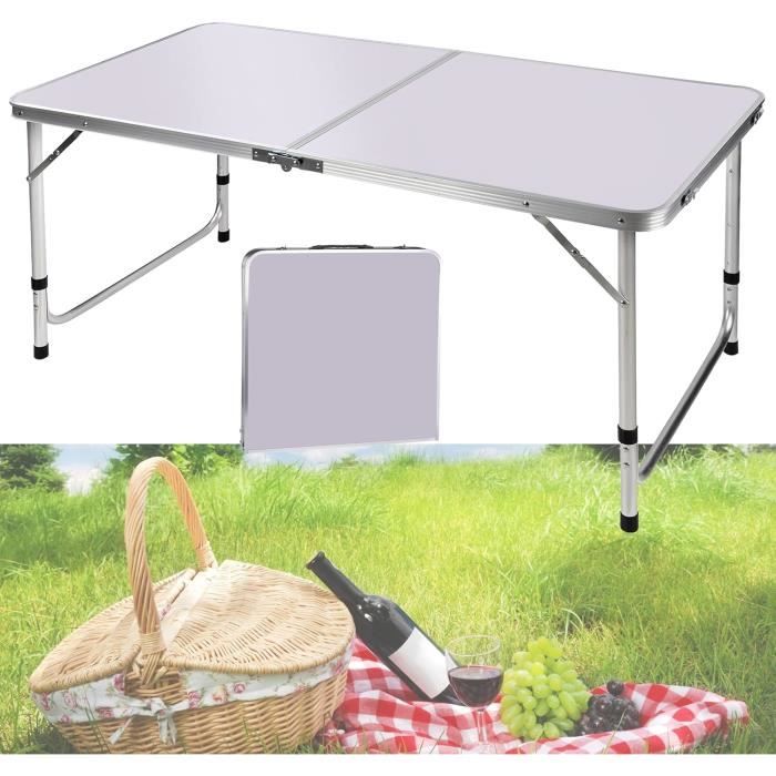 Table Pliante Gardenlife 1,8 M - Plastique Robuste Avec Poignée De Transport