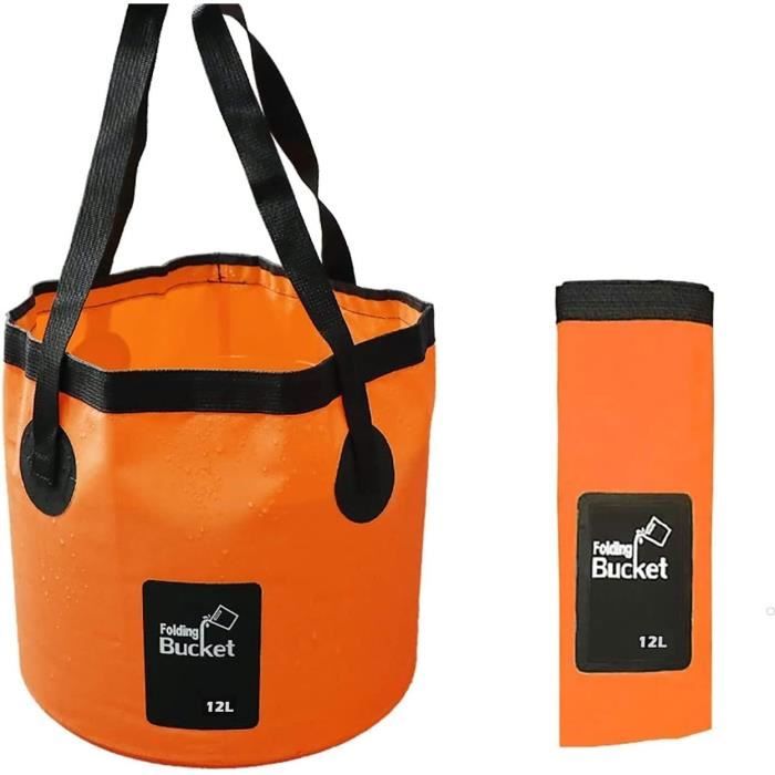 Seau Pliable 20L En PVC – Léger 223g, étanche, Robuste – Pour Camping, Randonnée, Pêche, Lavage, Jardinage
