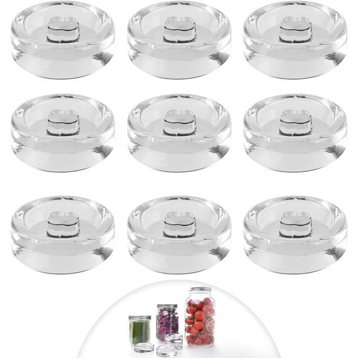 Lot De 3 Poids De Fermentation En Verre Eabdice - Poignée Facile à Saisir Pour Bocaux Mason Jars, Parfait Pour Légumes, Kimchi Et Chou