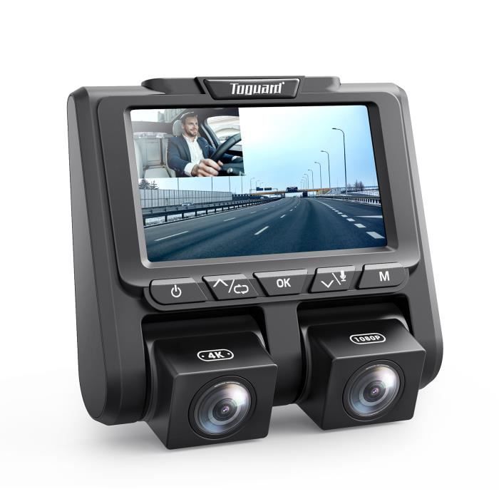 YOUANDMI 4K Ultra HD 2,7 inch 360° Camera Voiture Enregistreur,WiFi Avant Arriere Dashcam Camera Voiture avec Capteur-G Et Détection De Mouvement pour Jour Et Nuit Surveillance Parking 