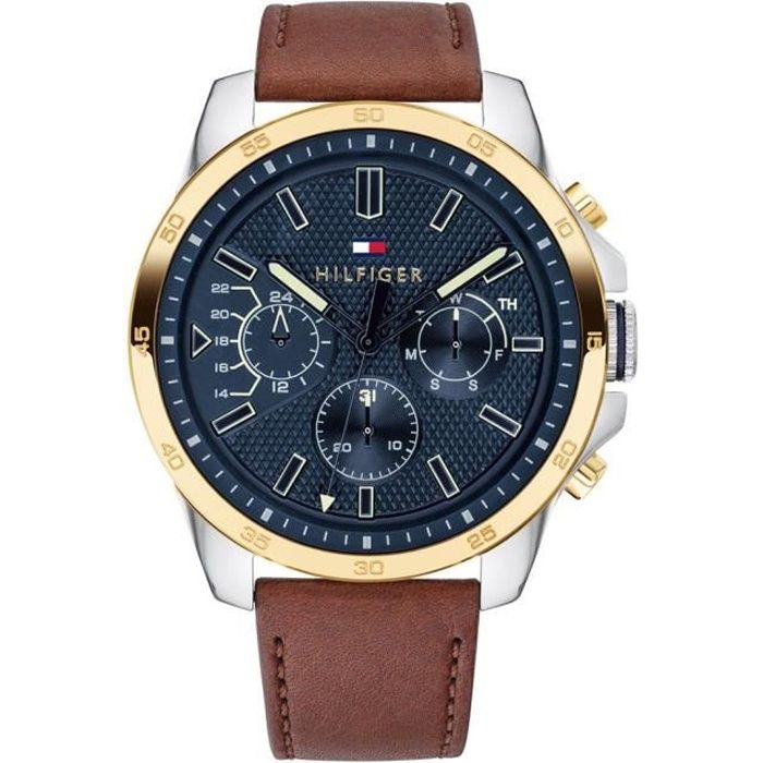 Tommy Hilfiger-Montre Multi Dial pour Homme à movement Quartz en Cuir  1791561 Marron, - Achat/vente montre Marron - Cdiscount