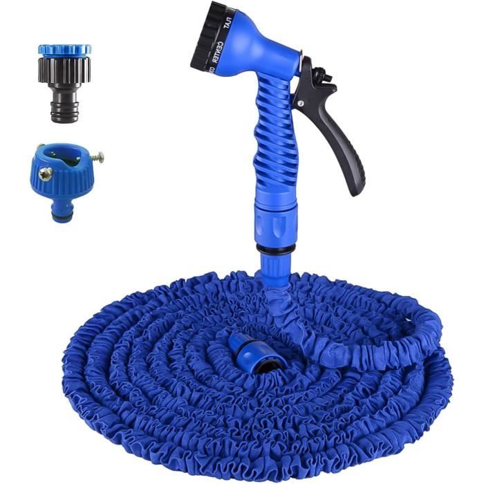 Tuyau D'arrosage Flexible Extensible 30 M - Avec Pistolet 8 Modes, Adaptateurs Et Support Mural - Parfait Pour Jardin Et Nettoyage Extérieur - 4